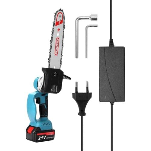 21V Portable Electric Pruning Saw Small Wood Spliting Chainsaw One-handed Woodworking Tool for Garden Orchard