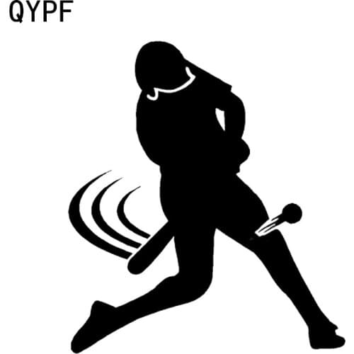 QYPF 12.3*13.9CM Interesting Baseball Player Decor Car Stickers Vinyl Silhouette High Quality Accessories C16-0617