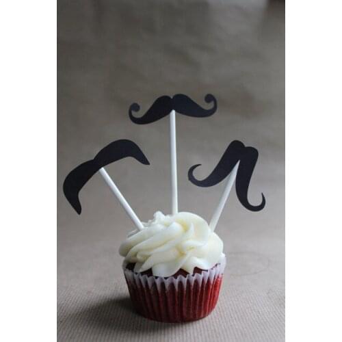 Different Mustache Cupcake Toppers wedding birthday baby shower Party food picks free shipping photo booth party decorations