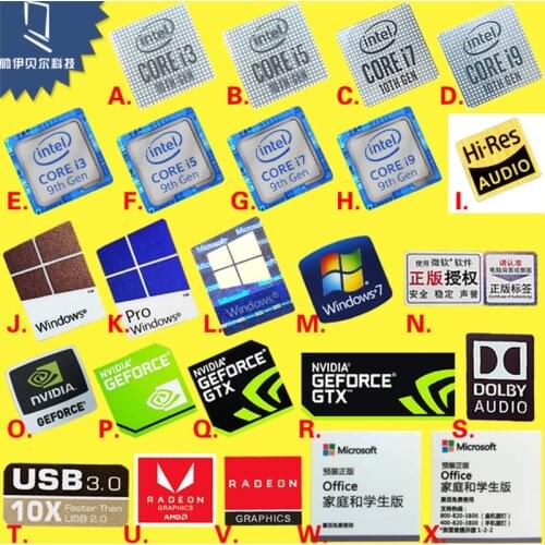 DIY Sticker Original Nine And Ten Generation Cpu 10 i3 i5 i7 i9 Hires Small Gold Label Notebook Decoration
