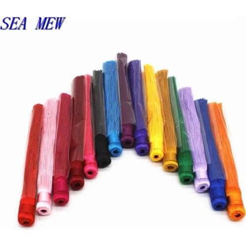 SEA MEW 20PCS 120mm Tassels China Handmade Calendar Curtain Tassel Fringe Purl Macrame Pendant For Jewelry Making Accessories