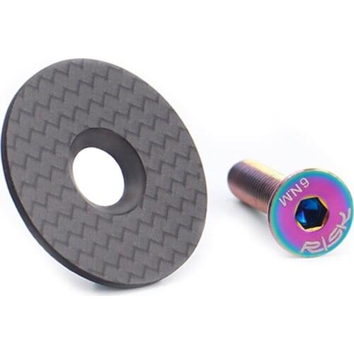 Risk RA112 Mountain Road Bike Bicycle Carbon Fiber Cycling Headset Stem Top Cap 33mm Titanium Bolt For 28.6/31.8 Front Fork