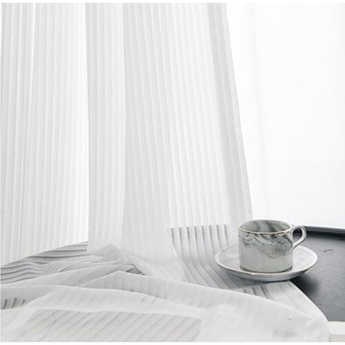 Modern Transparent Thick Tulle Curtains For Living Room White Sheer Voile Blinds For Window Home Decor Drape Window Treatments