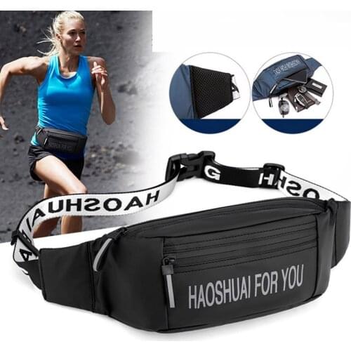 Sports Running Waist Bags Men Belt Pack Fanny Pack Reflective Strip Nylon Short Trip Bag Unisex Hip Waist Pack Male Chest Bag
