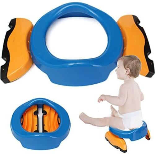 Baby Portable Toilet Training Seat Chamber Foldable Plastic Potty Chair for Children Outdoor Travel Kids Trainers 032