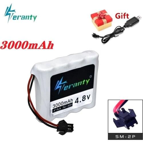 TERANTY POWER 1/2/3/5/10Pcs 4.8v 3000mAh NiMH Battery For Rc Cars Tanks Robots Boat Ship Toys Guns AA 4.8 v Rechargeable Battery