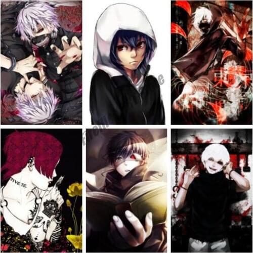 Tokyo Ghoul Anime Manga 5D Diamond Painting Full Round Mosaic Diamond Embroidery Picture Cross Stitch Kits Home Decor Gift