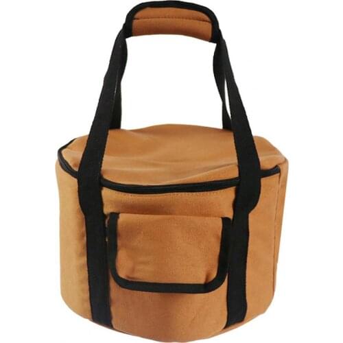 Thickened Storage Bag Portable Round Large Camping Cookware Handbags Waterproof Picnic Tableware Organizer for Outdoor Sports