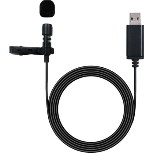 External USB Lavalier Microphone Portable Wired Mic Collar Clip Lapel Lavalier Mic For Laptop PC Lound Speaker
