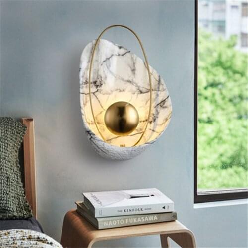 Indoor LED Retro Full Copper Wall Lamp Decorative Resin Wall Lamp Home Lamp Living Room Bedroom Lamp Round / AC220V Warm Light