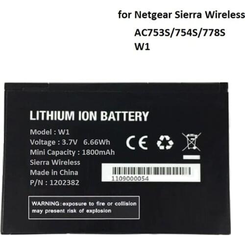 W-1 1800mAh Battery W1 For Netgear Sierra 753S 754S 778S Wireless Router Aircard 3.7V Li-Ion Lithium Rechargeable Batteries