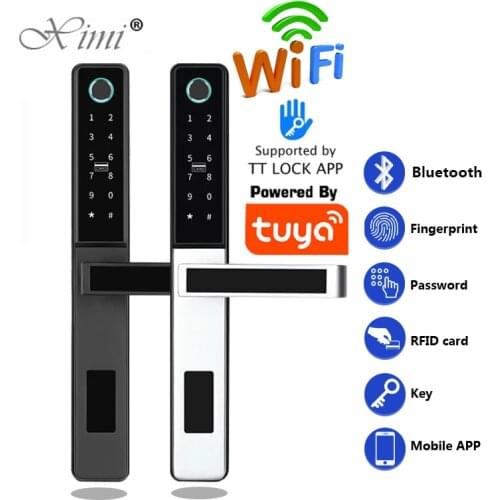 TT Lock Smart Fingerprint Door Lock S874 With WIFI Gateway Tuya APP Home Security Zinc Alloy Sliding Door Lock