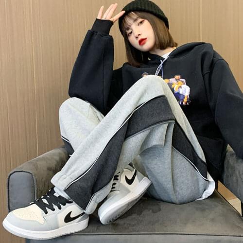 Y2k Women Pants Harajuku Joggers Women High Waist Side Striped Zipper Streetwear Female Jogging Pants Casual Femme Trousers