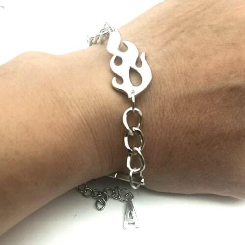 A-Z-26 Letter Geometry Chic Hip Hop Flame Bracelet Ladies Harajuku Flame Bracelet Punk Accessories Rock Girl Fashion Jewelry