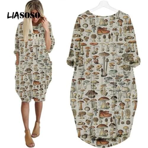 LIASOSO 3D print fashion dress funny Harajuku Reggae woman dress long-sleeve dresses for women