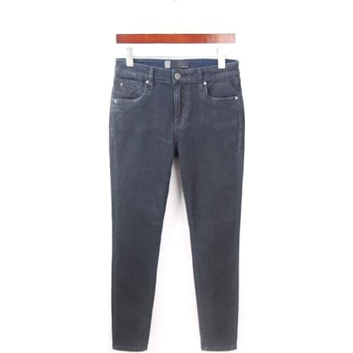 High waist winter women fashion pencil style plus size women coated casual jeans