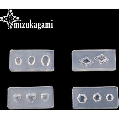 1pcs UV Resin Jewelry Liquid Silicone Mold Geometry Ellipse Love Heart Resin Charms Molds For DIY Jewelry Nail Art Mold Making