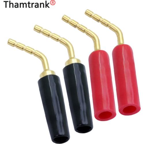 10pcs/lot Angel Pin 2mm Banana Plug Speaker Terminals Ampfier Plugs Screw Solder-free Hi-fi Adapter Copper Gold Plated Plug