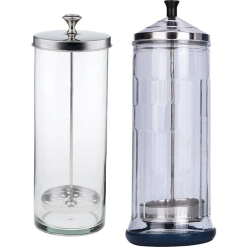 2pcs Disinfecting Jar Container Sanitizer Jar Bottle For Barber