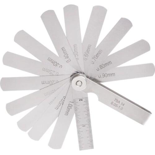 25 Blade 0.05-1mm Feeler Gauge Gage Thickness Measurment Tool Metric Gap Filler