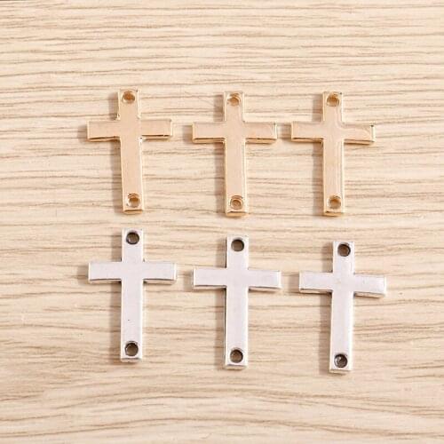 30pcs/lot 12*18mm Fashion Cross Charms Connector for Necklaces Bracelets Accessories Jewelry Finding Making DIY Handmade Craft