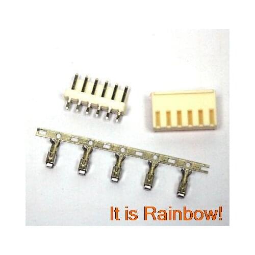 5Sets VH 3.96mm Connector 6 pins Housing/Base/Pins