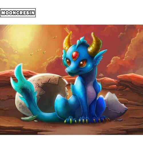 Diy Diamond Embroidery Full Square Diamond Painting Cross Stitch Cartoon Dragon Crystal Mosaic Picture Baby Shower Decorations