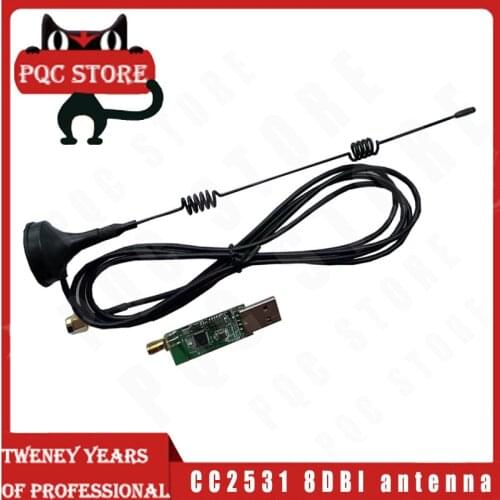 CC2531 CC2540 Sniffer Board Data Packet Protocol Analyzer with 8DBI antenna dongle capture module