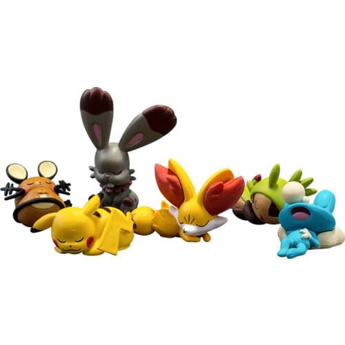 TAKARA TOMY Pokemon Sleeping Series Pikachu Squirtle Charmander Bulbasaur Action Figure Collectible Gifts Toys for Kids