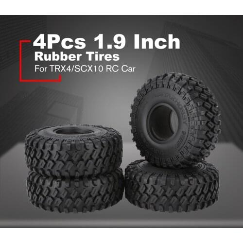 AUSTARHOBBY AX-7020 4Pcs 1.9 Inch 122mm 1/10 Rock Crawler Rubber Tires for D90 TRX4 SCX10 AXIAL TF2 RC Car Accessories