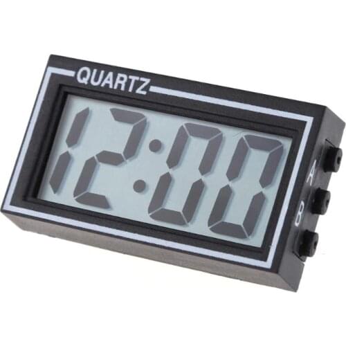 Black High Quality Mini Lighted Digital Car Clock Auto Car Truck Dashboard Date Time Calendar Vehicle Electronic Digital Clock