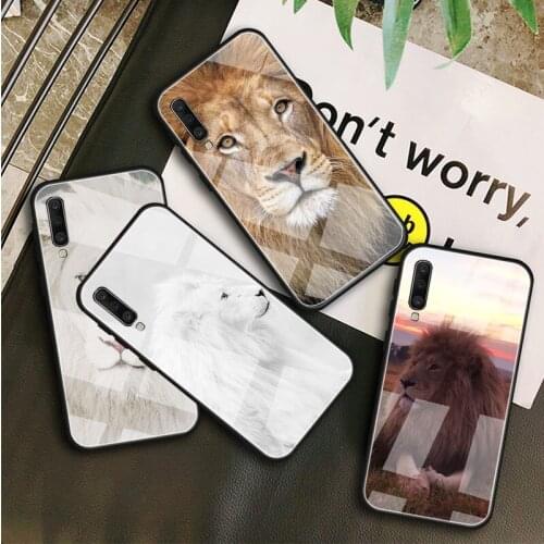 Lovely lion Tempered Glass Case For Samsung Galaxy A10S A10E A20S A20E A30S A40 A50S A60 A70 A80 A90 A6 A7 A8 Shell