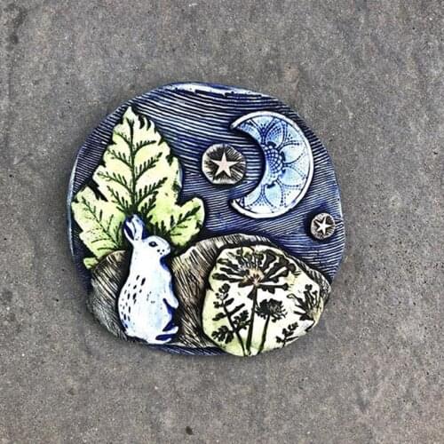 Rabbit Moon Garden Decoration Ornaments Sculptures Stone Rabbit Garden Art Gift For Rabbit Lovers 정원장식 adornos jardin exterior