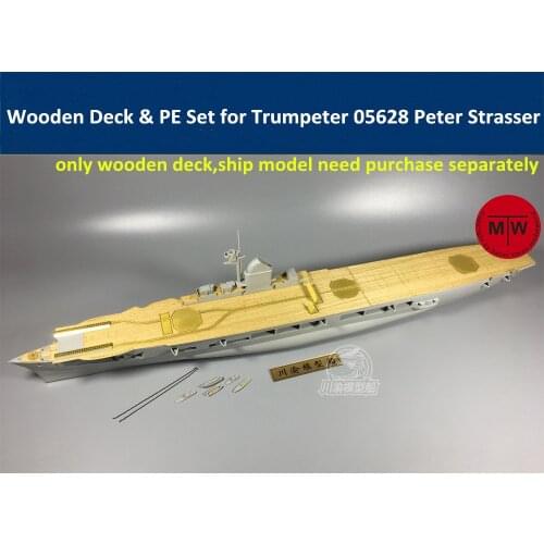 1/350 Scale Wooden Deck & PE Upgrade Set for Trumpeter 05628 DKM Peter Strasser Model Kits with Chain