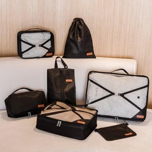 New 7pcs/Set Travel Organizer Storage Bags Suitcase Packing Set Storage Cases Portable Luggage Organizer Clothes Shoe Tidy Pouch