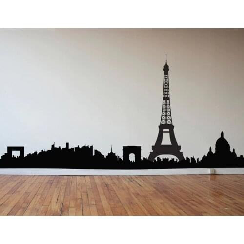 France Paris Symbol Sign Eiffel Tower City Wall Sticker Vinyl Home Decor For Living Room Bedroom Decals Self-adhesive Mural CT08