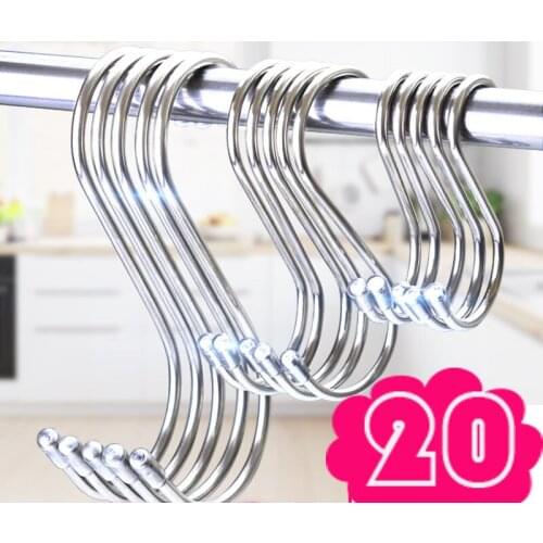 HENBANGThick non-magnetic stainless steel S hook for sausage hanging bacon hook s hook for kitchen hook
