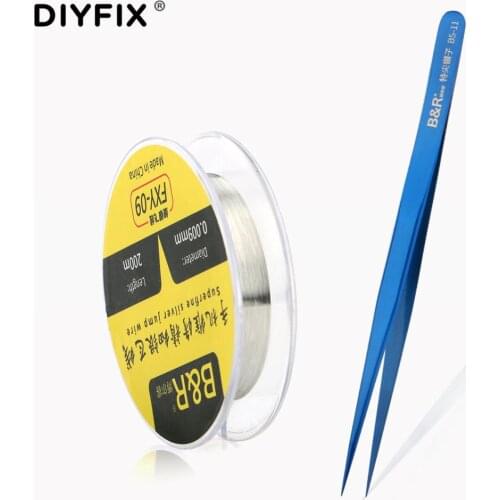 Mobile Phone Repair Tools Fine Silver Flying Wire Tweezers Set CPU Welding Fingerprint Maintenance BGA 0.009mm Solder Joint Line
