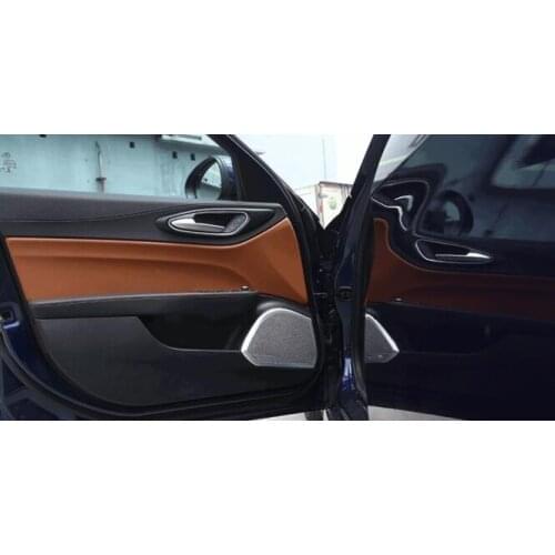 For Alfa Romeo Giulia 2017 Aluminum alloy Door Speaker Cover Trim audio stickers interior speaker decoration
