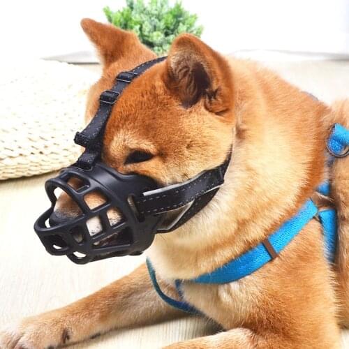 Lightweight Dog Mouth Cover Bite-Proof Barking-Proof Breathable Silicone Pet Muzzle with Adjustable Strap Dog Supplies