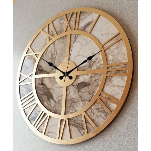 Markakanvas Marble Pattern Wall Clock 50cm European-style Novel clock decorative clock living room large vintage