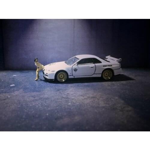 1/64 Scale Resin Die-casting Pout Beautiful Car Scene Doll Model Scene Layout Collection Decoration Toy