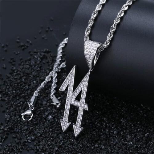 Hip Hop Jewelry Crown 7 Iced Out Pendant Necklace With Gold Chain AAA Zircon New Arrival Mens Necklace