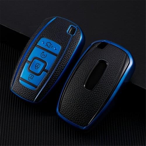 TPU Soft Car Key Cover For Lincoln Continental MKC MKZ Navigator 2019 4 Buttons Car Keychain Leather Style Protector Key Case
