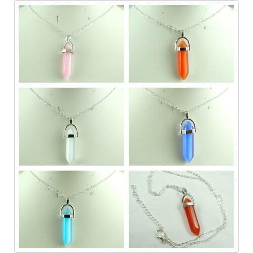 Natural stone Quartz Crystal Opal tiger eye Turquoises Cats eye Pendant for diy Jewelry making necklace Accessories