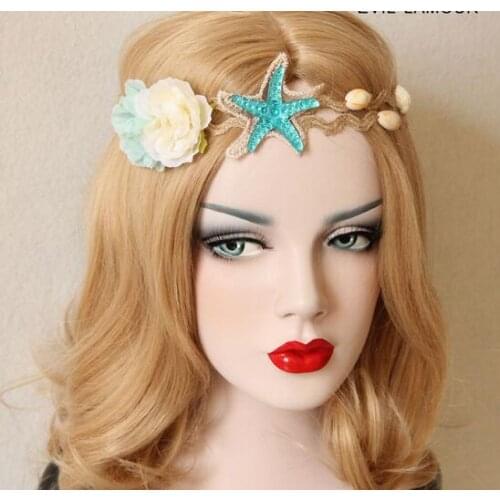 New arrival womens starfish hairbands party girls colorful floral headband cute hair accessories