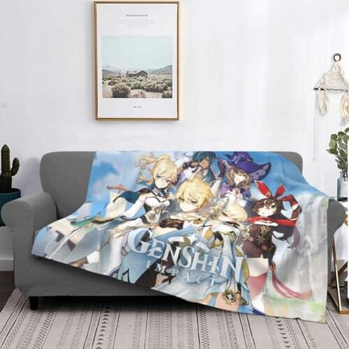 Genshin Impact Acg Blanket Fleece Textile Decor Electronic Games Lightweight Thin Throw Blankets for Bed Outdoor Bedspreads
