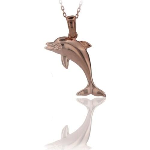 Dolphin Necklace 925 Sterling Silver Sea Animal Ocean Charm Bridesmade Nautical Gift