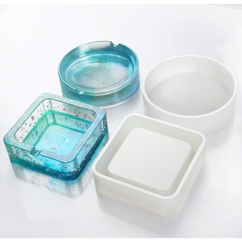 Ashtray Resin Mold Coaster Flexible Silicone Mold Epoxy UV Resin Making Craft Resin Molds for Jewelry Making Components DIY
