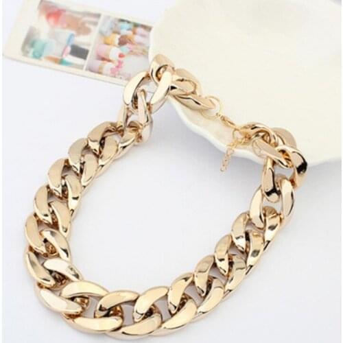 Plastic Pet Teddy French Bulldog Rottweiler Bully Gold Chain Small And Medium Dog Collar Pet NecklacePet Supplies Accessories